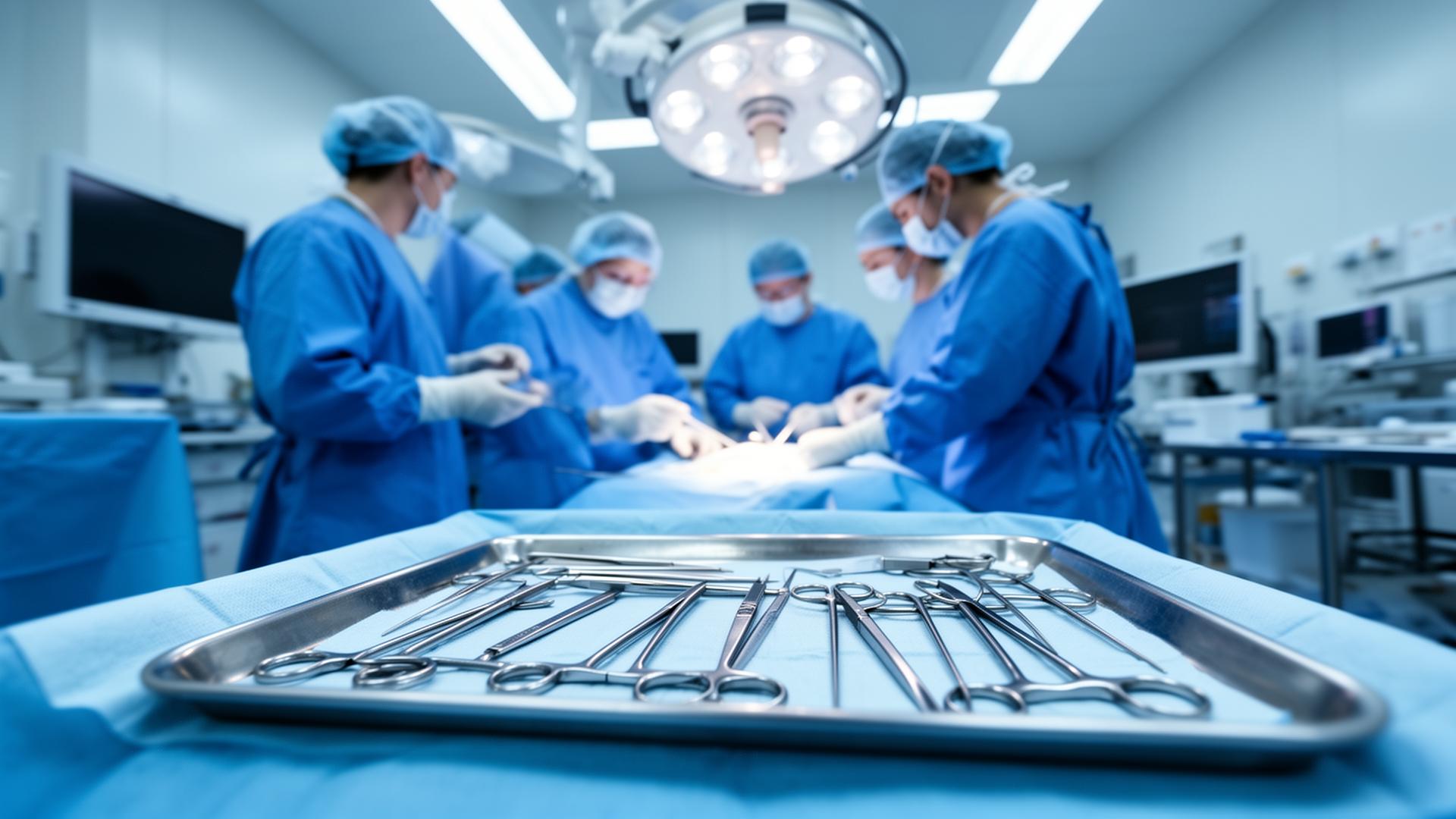 Echipă chirurgicală în sala de operație